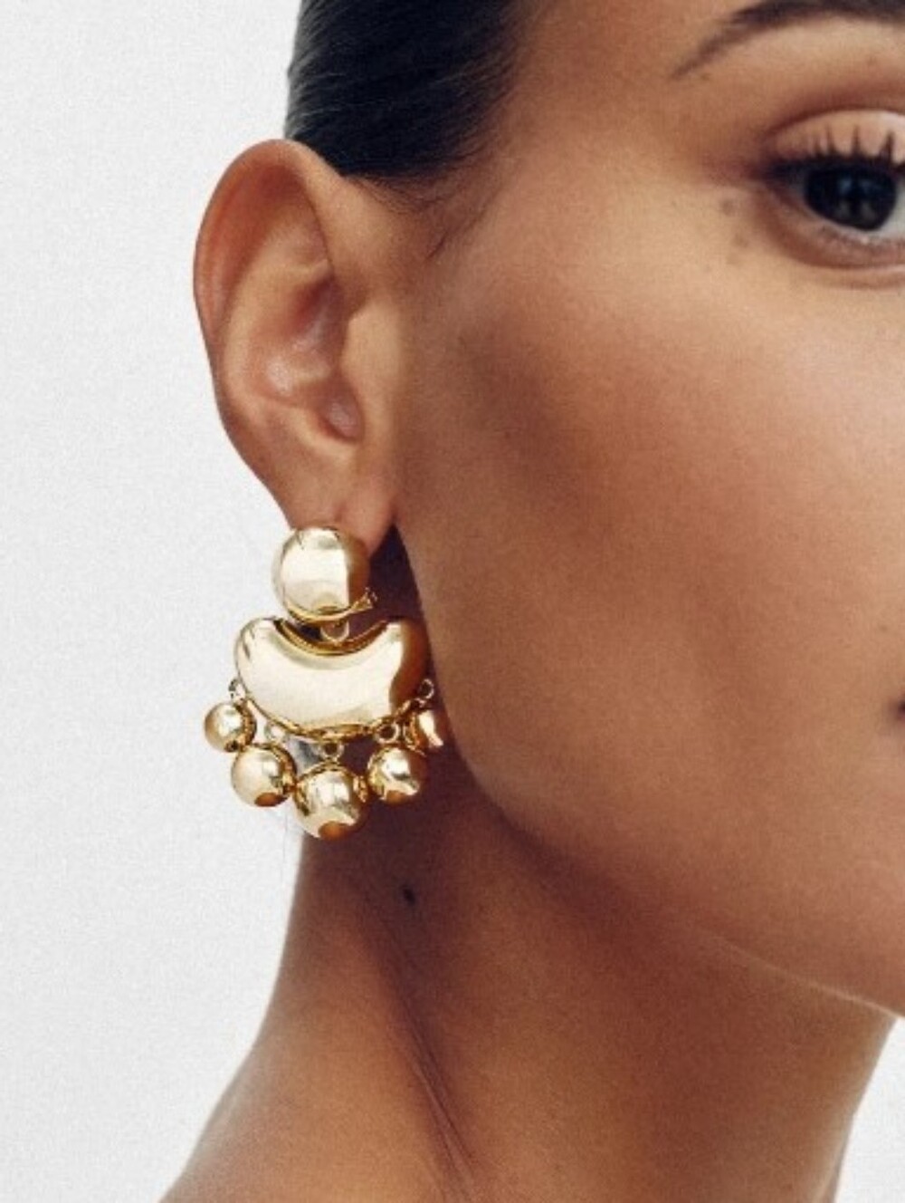 NEW! ZARA Gold Statement Spheres Dangle Drop Earrings - Women Jewelry